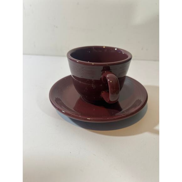 Fiesta Plum Teacup And Saucer Set, RETIRED, FIESTAWARE - Picture 7 of 7